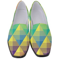 Background Colorful Geometric Triangle Women s Classic Loafer Heels by HermanTelo