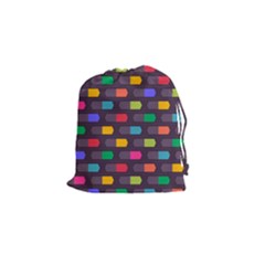 Background Colorful Geometric Drawstring Pouch (small) by HermanTelo
