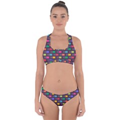 Background Colorful Geometric Cross Back Hipster Bikini Set