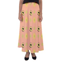 Bee Bug Nature Wallpaper Flared Maxi Skirt