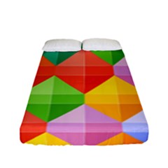 Background Colorful Geometric Triangle Rainbow Fitted Sheet (full/ Double Size)