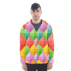 Background Colorful Geometric Triangle Rainbow Men s Hooded Windbreaker