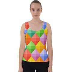 Background Colorful Geometric Triangle Rainbow Velvet Tank Top