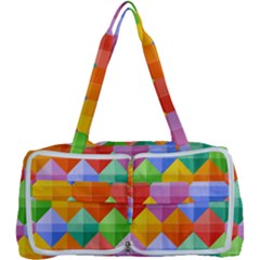 Background Colorful Geometric Triangle Rainbow Multi Function Bag