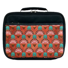 Background Floral Pattern Red Lunch Bag by HermanTelo
