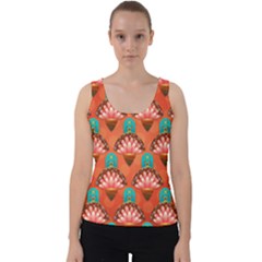 Background Floral Pattern Red Velvet Tank Top