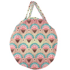 Background Floral Pattern Pink Giant Round Zipper Tote by HermanTelo