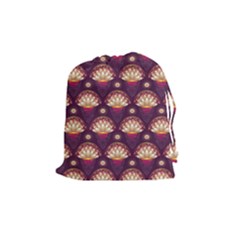 Background Floral Pattern Purple Drawstring Pouch (medium)