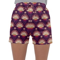 Background Floral Pattern Purple Sleepwear Shorts