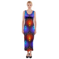 Background Colorful Abstract Fitted Maxi Dress by HermanTelo