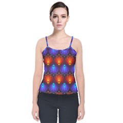 Background Colorful Abstract Velvet Spaghetti Strap Top
