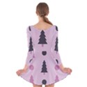 Christmas Tree Fir Den Long Sleeve Velvet Skater Dress View2