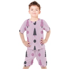 Christmas Tree Fir Den Kids  Tee And Shorts Set by HermanTelo