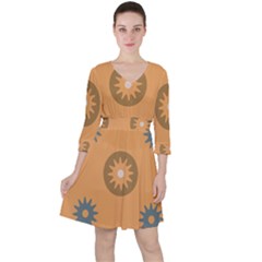 Flowers Screws Rounds Circle Ruffle Dress by HermanTelo