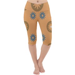 Flowers Screws Rounds Circle Lightweight Velour Cropped Yoga Leggings by HermanTelo