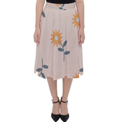 Flowers Continuous Pattern Nature Classic Midi Skirt