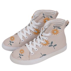 Flowers Continuous Pattern Nature Women s Hi-top Skate Sneakers