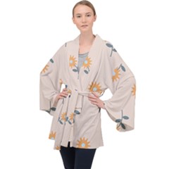 Flowers Continuous Pattern Nature Velvet Kimono Robe by HermanTelo