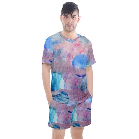 Abstract Clouds And Moon Men s Mesh Tee And Shorts Set by charliecreates