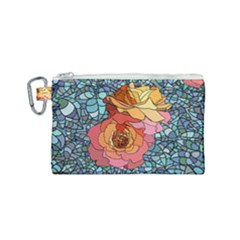 Stained Glass Roses Canvas Cosmetic Bag (small) by WensdaiAmbrose