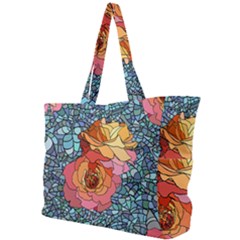 Stained Glass Roses Simple Shoulder Bag by WensdaiAmbrose