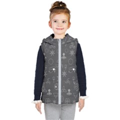 Witchcraft Symbols  Kids  Hooded Puffer Vest by Valentinaart