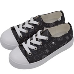 Witchcraft Symbols  Kids  Low Top Canvas Sneakers