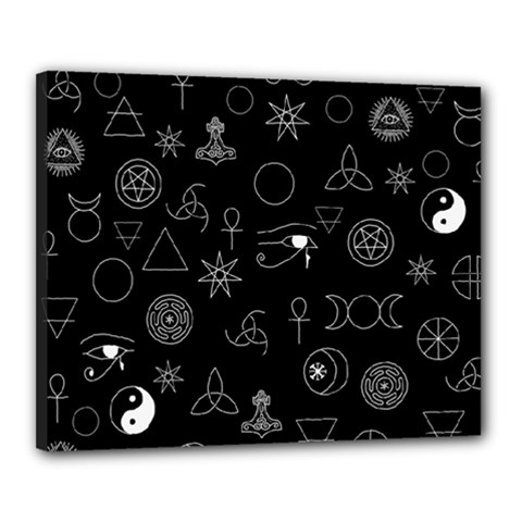 Witchcraft Symbols  Canvas 20  X 16  (stretched) by Valentinaart