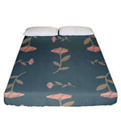 Florets Rose Flower Fitted Sheet (california King Size) by HermanTelo