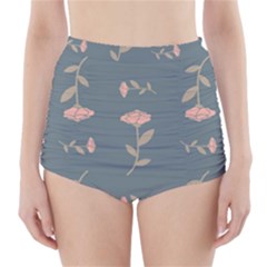 Florets Rose Flower High-waisted Bikini Bottoms