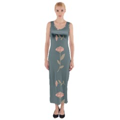Florets Rose Flower Fitted Maxi Dress