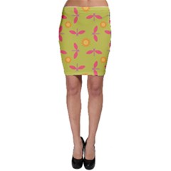 Dragonfly Sun Flower Seamlessly Bodycon Skirt