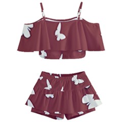 Heart Love Butterflies Animal Kids  Off Shoulder Skirt Bikini by HermanTelo