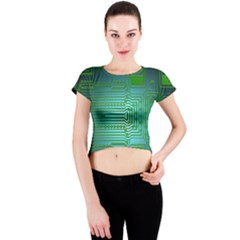 Board Conductors Circuits Crew Neck Crop Top by HermanTelo