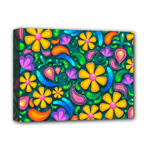 Floral Paisley Background Flower Green Deluxe Canvas 16  X 12  (stretched)  by HermanTelo