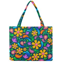 Floral Paisley Background Flower Green Mini Tote Bag