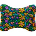 Floral Paisley Background Flower Green Velour Seat Head Rest Cushion View2