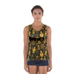 Christmas Background Gold Sport Tank Top  by HermanTelo