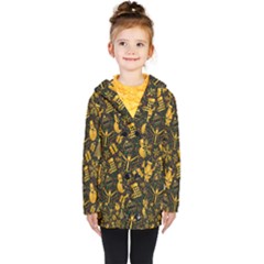 Christmas Background Gold Kids  Double Breasted Button Coat