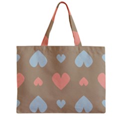 Hearts Heart Love Romantic Brown Zipper Mini Tote Bag