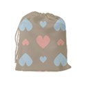 Hearts Heart Love Romantic Brown Drawstring Pouch (XL) View2