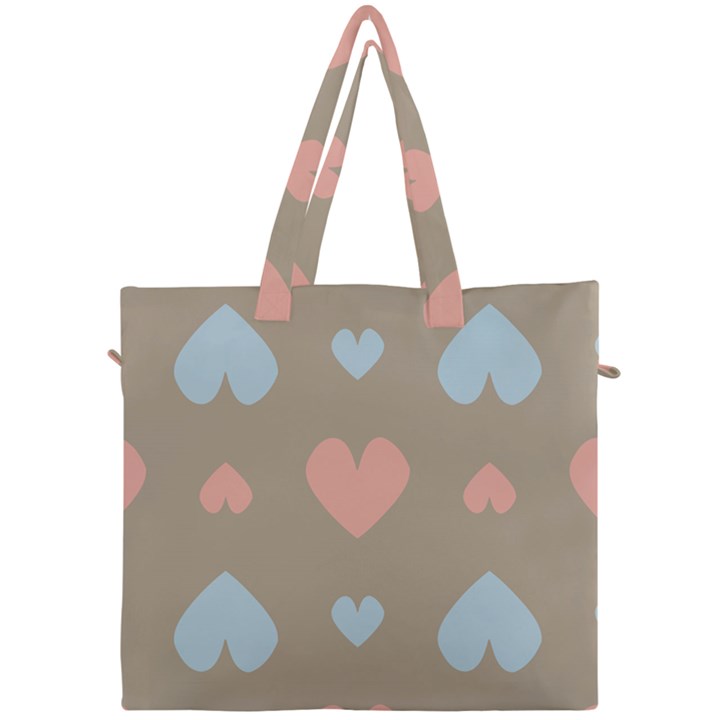 Hearts Heart Love Romantic Brown Canvas Travel Bag