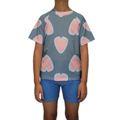 Hearts Love Blue Pink Green Kids  Short Sleeve Swimwear