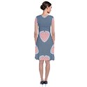 Hearts Love Blue Pink Green Short Sleeve Front Wrap Dress View2