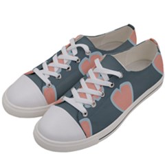 Hearts Love Blue Pink Green Women s Low Top Canvas Sneakers by HermanTelo