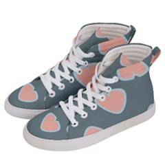 Hearts Love Blue Pink Green Women s Hi-top Skate Sneakers by HermanTelo