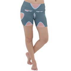 Hearts Love Blue Pink Green Lightweight Velour Yoga Shorts