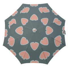 Hearts Love Blue Pink Green Straight Umbrellas by HermanTelo