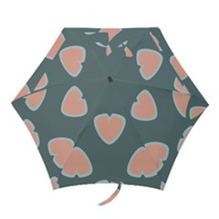 Hearts Love Blue Pink Green Mini Folding Umbrellas