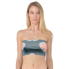 Hearts Love Blue Pink Green Bandeau Top